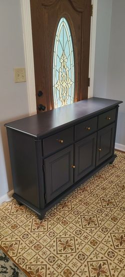 Stunning refinished cabinet in gray color