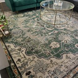 Green And White Rug For Sale