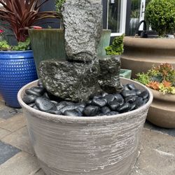 34” Custom Stacked Natural Basalt Rock Water Fountain Complete Package