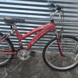 26 in aluminum full suspension bicycle (needs cables )
