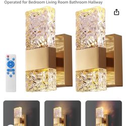 New Hitoo 2 Gold Wireless Wall Sconces With Remote