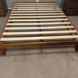 Queen Size Bed Frame - Walnut Finish 