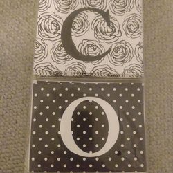 BRAND NEW IN PACKAGES MICHAEL'S BLACK & WHITE PRINT MONOGRAM INITIAL BLANK INSIDE NOTE CARDS WITH ENVELOPES SETS