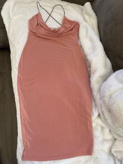 Monaco Pink Cowl Neck Midi Dress