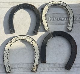 Horse Shoes Antique Set of 4 LEADER Throwing Horseshoes FORGED STEEL