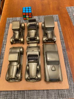 Antique pewter toy cars