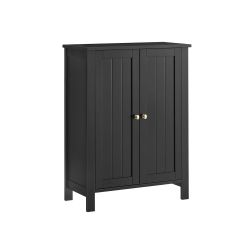 Bathroom Floor Storage Cabinet,2 Adjustable Shelves,Ink Black Bathroom Storage Unit, 11.8"D x 23.6"W x 31.5"H, HELAN Collection UBCB060B01