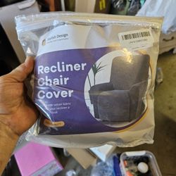 Light Gray Velvet Recliner Chair Cover