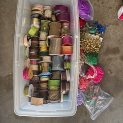 Large Container of Craft Ribbon