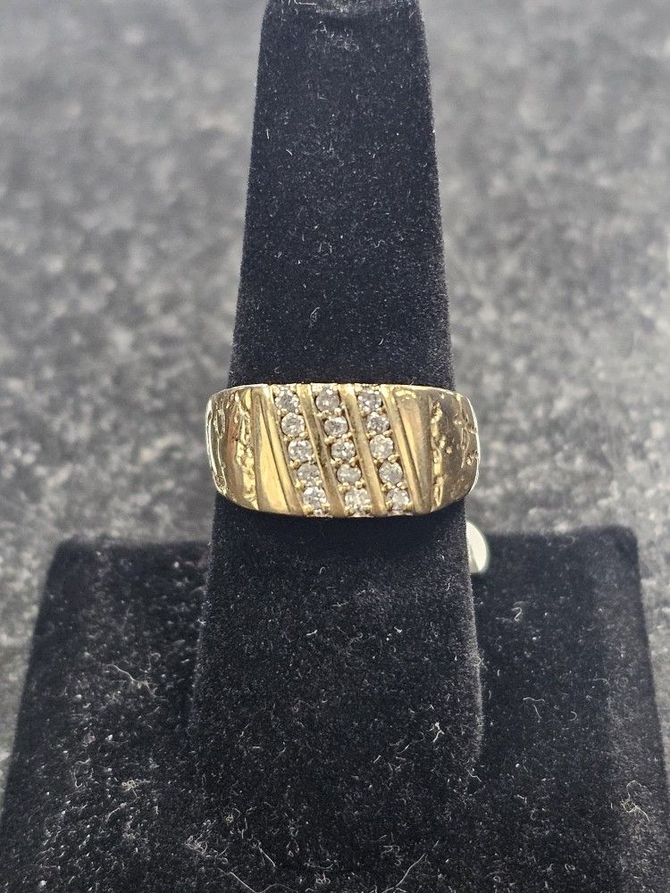 10kt YG Diamond Nugget Ring. (C-5) SIZE 8. TDW: .45ct ASK FOR RYAN. #4(contact info removed)822-03