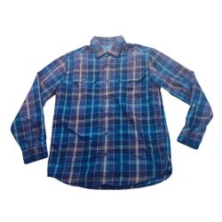 Orvis plaid soft lining flannel button up shirt size xl