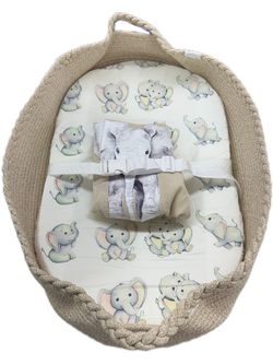 Bohevian Baby Changing Basket - Wipe Clean, Waterproof Pad Cover Raised Foam Pad