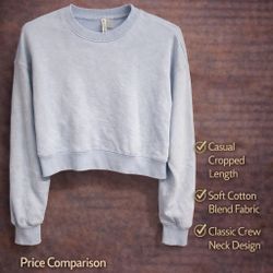 H&M Divided Light Blue Cropped Sweatshirt – Women’s Size Small