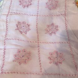 Purple Embroidered Scarf