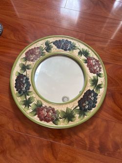 Small round grape vine mirror