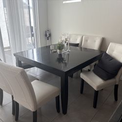 Modern Stone Dining Table Set – Seats 6