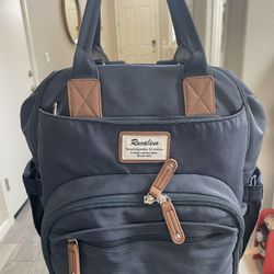 Ruvalino Diaper Backpack Bag Blue White 