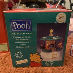 Vintage 1998 Mr Christmas Disney Pooh Holiday Ride Carousel
