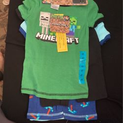 Boys Size 4 Minecraft Pj Set Brand New