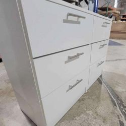 Dresser White Silver Handles, Comoda Nuevo Blanca