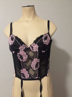 Pink and black corset