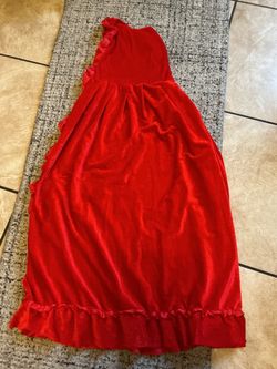 Red Velvet Ruffle  hooded cape