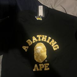 Bape yellow/black camo tee XL 
