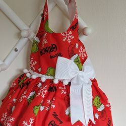 Handmade The Grinch Christmas Dog Dress 