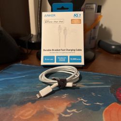Anker 3’ Braided Lightening to USB-C Fast Charging Cable