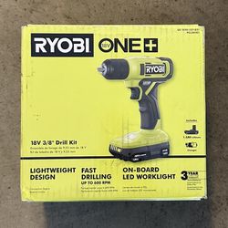 RYOBI ONE+ 18V Cordless 3/8 in. Drill/Driver Kit 