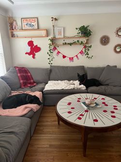 Large grey modular couch