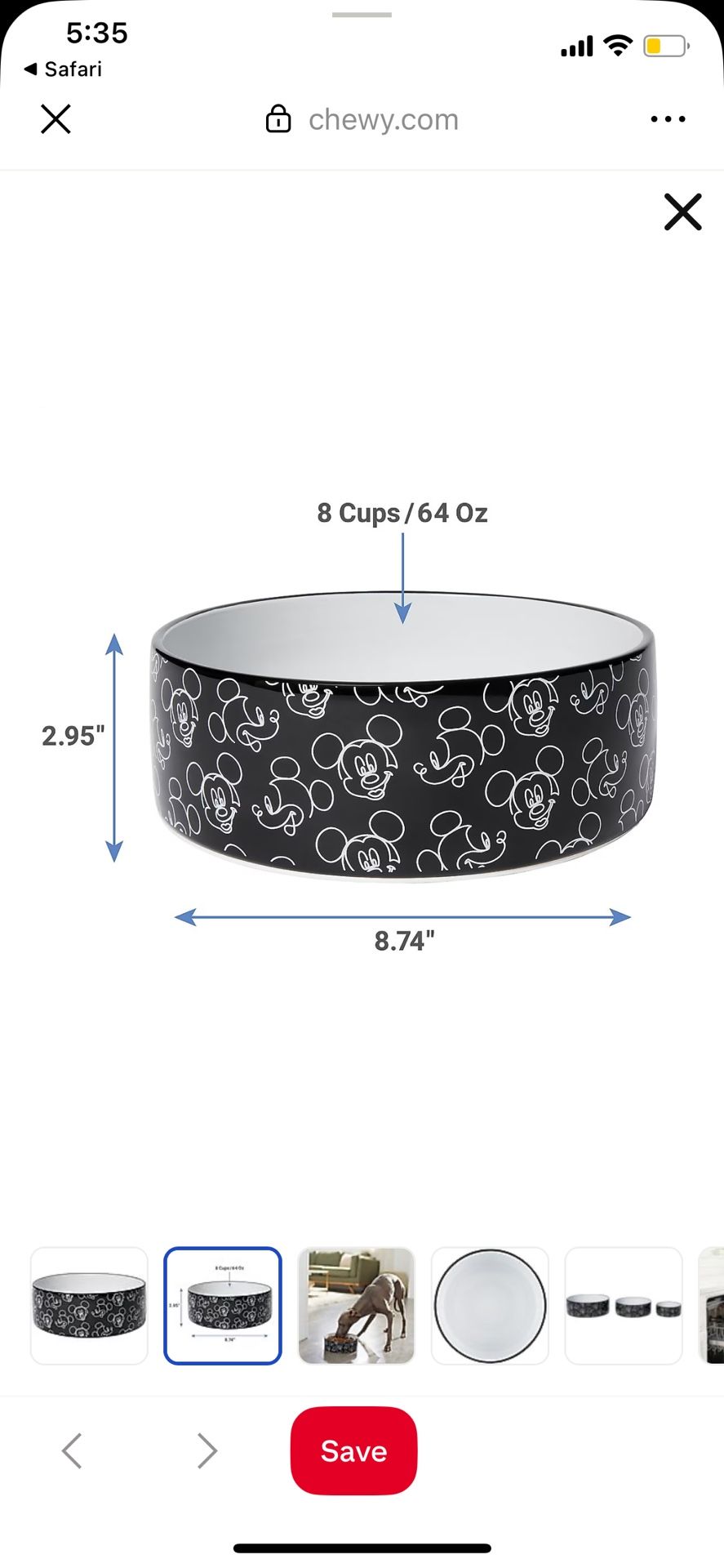 MICKEY MOUSE BLACK & WHITE CERAMIC BOWL