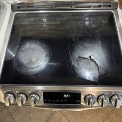 Used LG electric stove black stainless steel