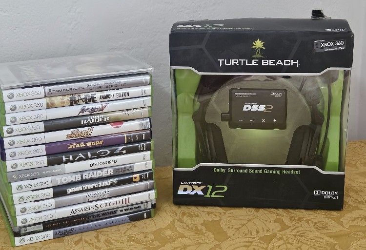 Xbox 360 Lot 15 Games  And Headset. Combo.