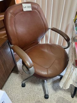 Mid-Century Leather Office Chair