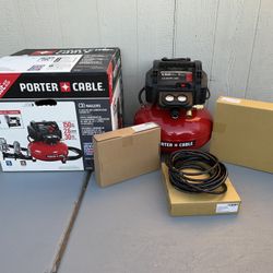 Porter-Cable 6 Gal. Portable Electric Air Compressor with 16-Gauge, 18-Gauge and 23-Gauge Nailer 3 Tool Combo Kit