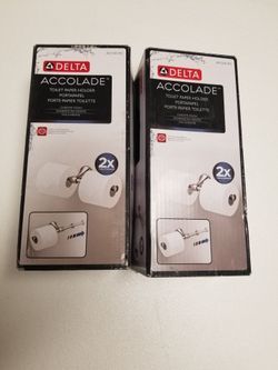 Delta Accolade Toilet Paper Holder in Chrome  2X The Storage (2-pack)