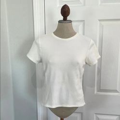 Mossimo Supply Classic Crew Neck White T Tee Shirt Top Short Sleeve Women's XS Extra Small 