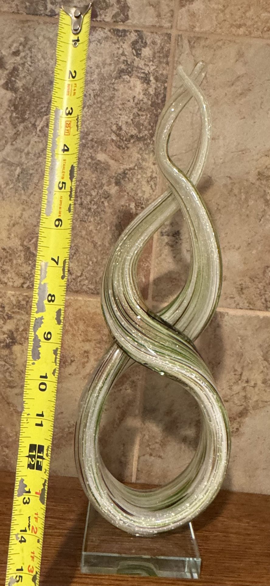 Dale Tiffany Green Glass Sculpture 17” Tall7