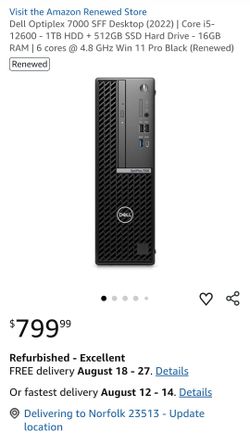 FAST! Intel 12th Gen Core i5 CPU 16GB RAM 512GB NVMe SSD DVDRW Wi-Fi Wireless Windows 11 Professional
