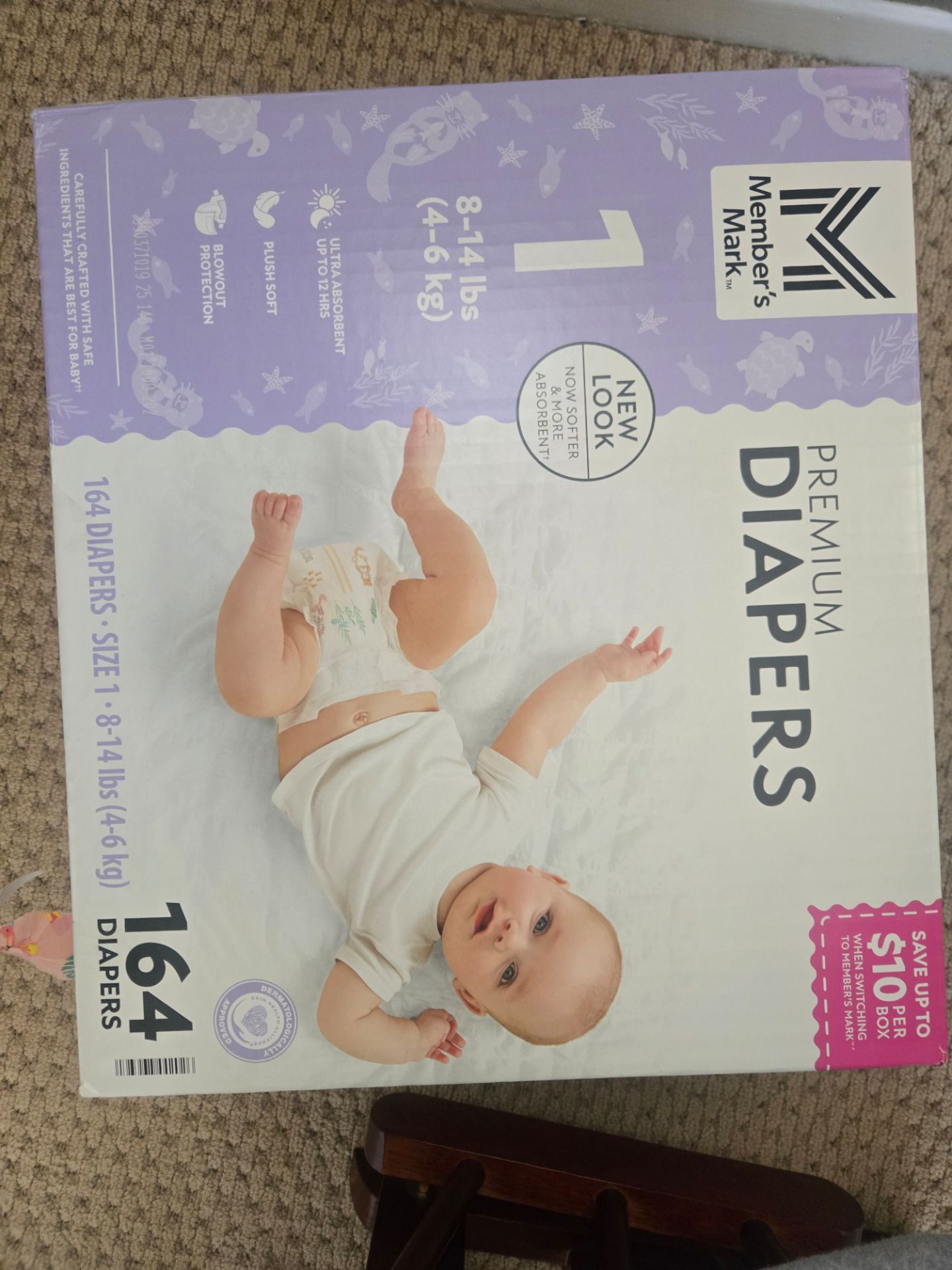 Unopened size 1 diapers