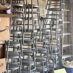 Grey Steel Stools 