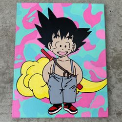 Dragon Ball Kid Goku Jordan Bape Canvas Painting 