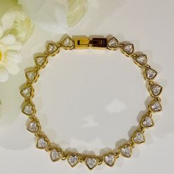 Heart Shape Tennis Bracelet 
