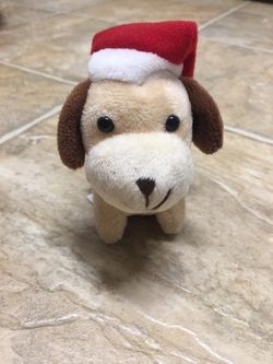 Little plush Santa dog Christmas stuffed animal toy ornament