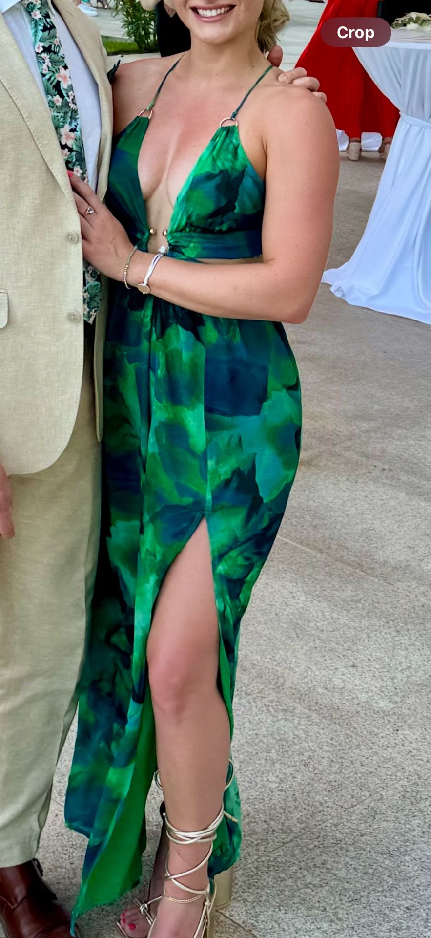 Green And Blue Beach Wedding Guest Dress