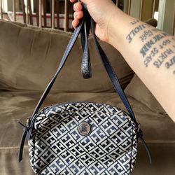 Tommy Hilfiger Navy Blue Monogram Crossbody