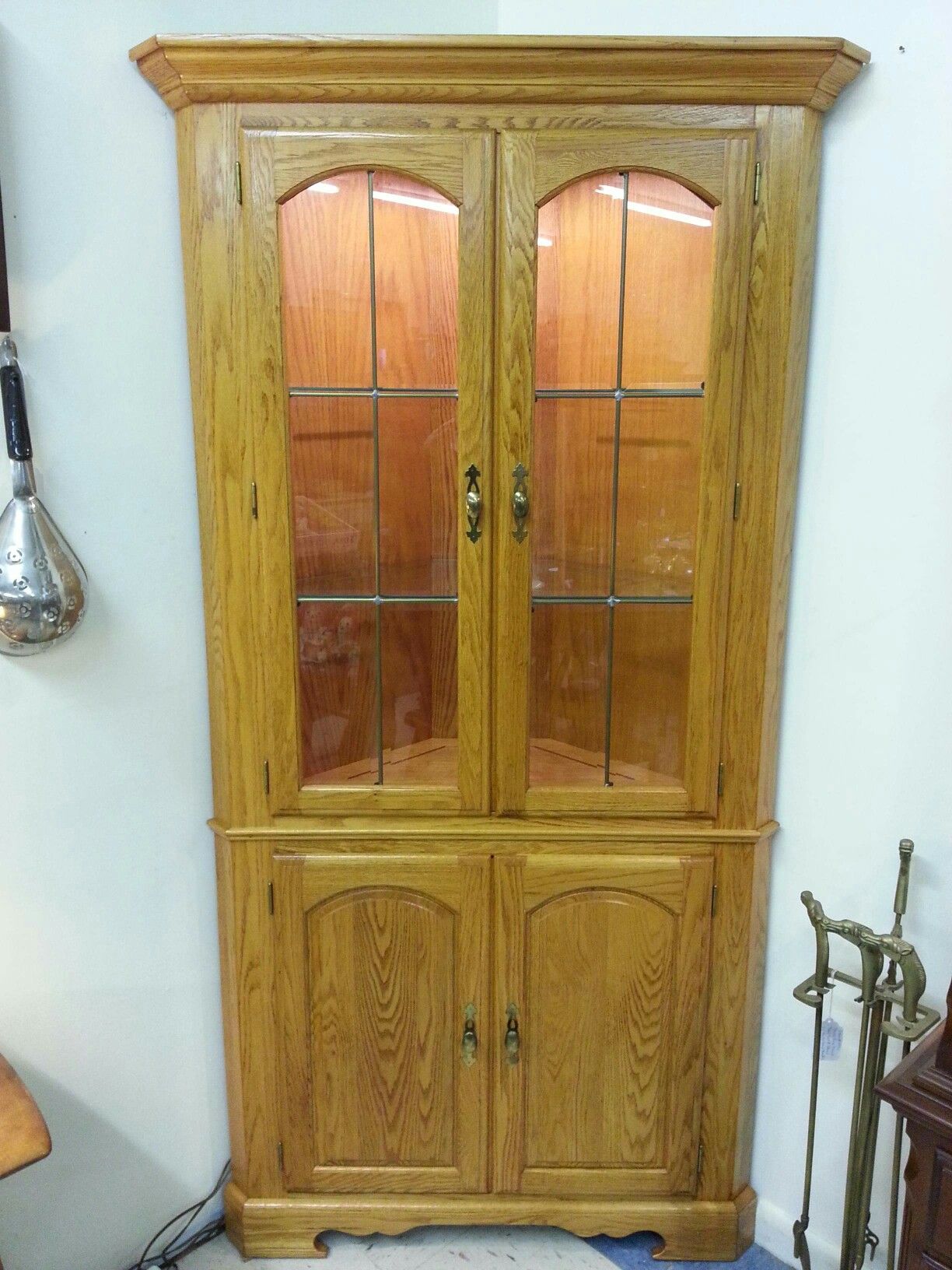 Oak Corner Cabinet By Nathan Hale Furniture