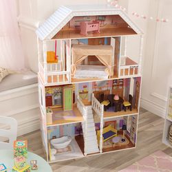 KidKraft Savannah Wooden Dollhouse with Porch Swing and 14 Accessories, 