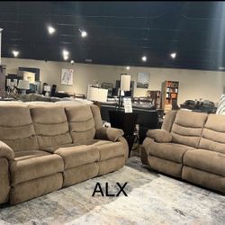 Ashley ( Sofa And Loveseat Living Room Set Reclining Free Delivery.